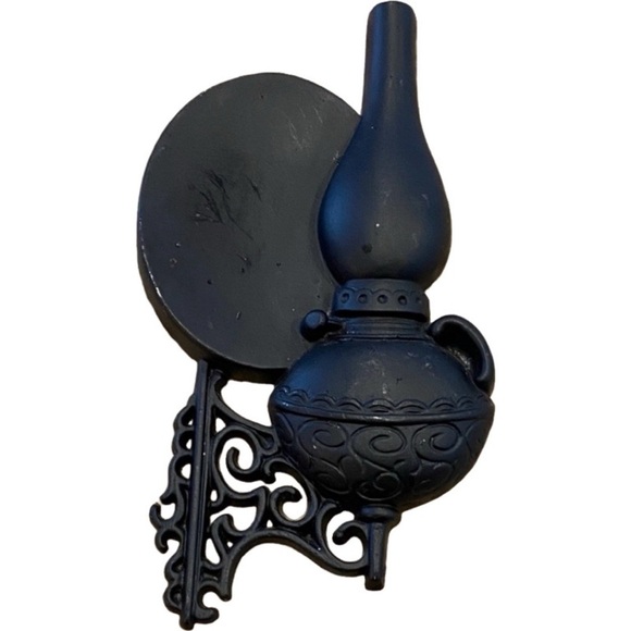 Sexton Other - Vintage Sexton 1966 Elegant Black Wall Decor. Cast Iron. Oil Lamp.